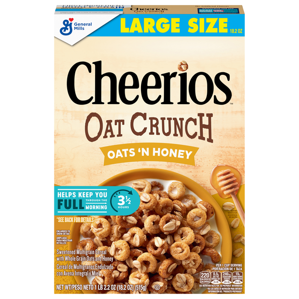 Cheerios Oat Crunch Oats 'N Honey Multigrain Cereal Large Size