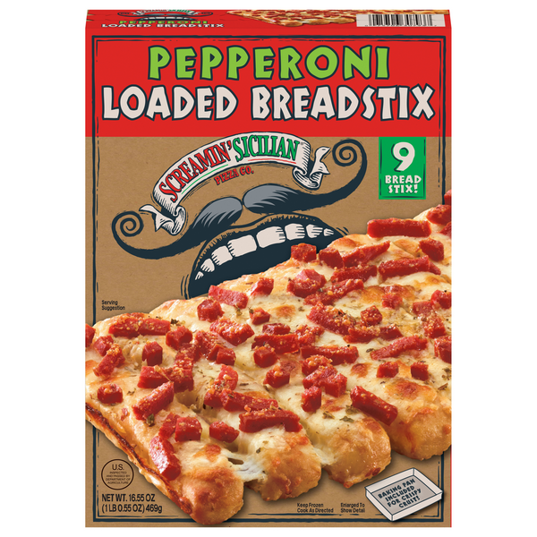 Screamin' Sicilian Pepperoni Loaded Breadstix - 9 ct Frozen