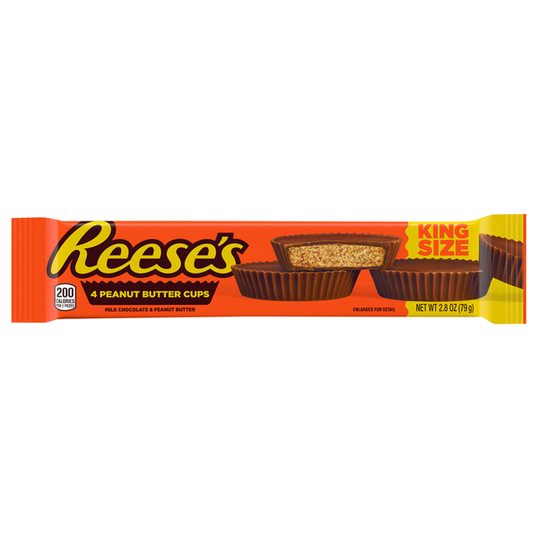 Reese's Milk Chocolate Peanut Butter Cups Candy King Size - 4 ct