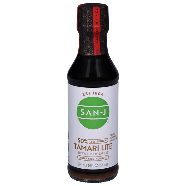 San-J Gluten Free 50% Less Sodium Tamari Lite Brewed Dark Soy Sauce
