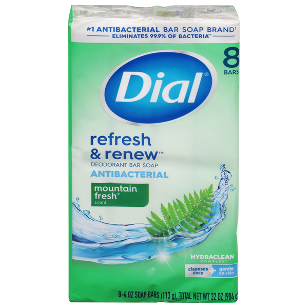 Dial Mountain Fresh Antibacterial Deodorant Soap Bars - 8 ct