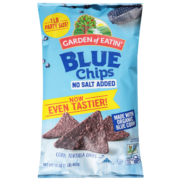 Garden of Eatin' Organic Gluten Free No Salt Added Blue Tortilla Chips