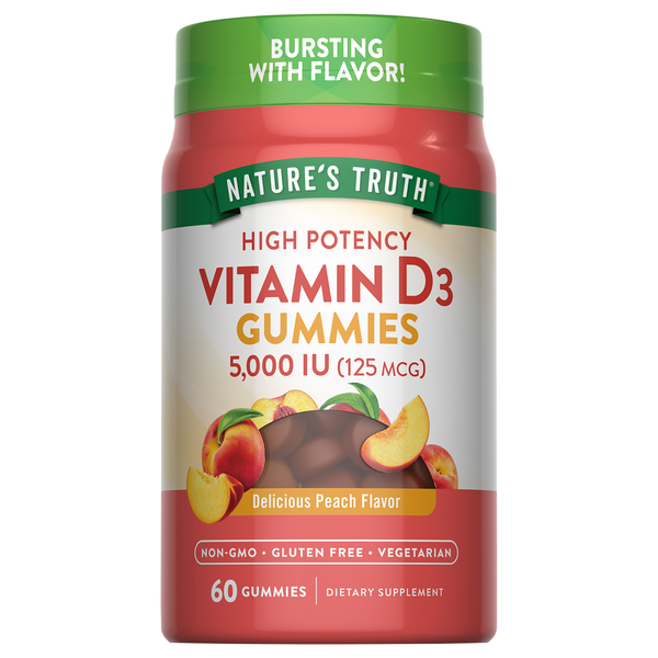 Nature's Truth Peach High Potency Vitamin D3 5000 IU mcg Gummies