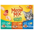 Meow Mix Pate & Shreds Seafood & Poultry Variety Adult Wet Cat Food 12 ct