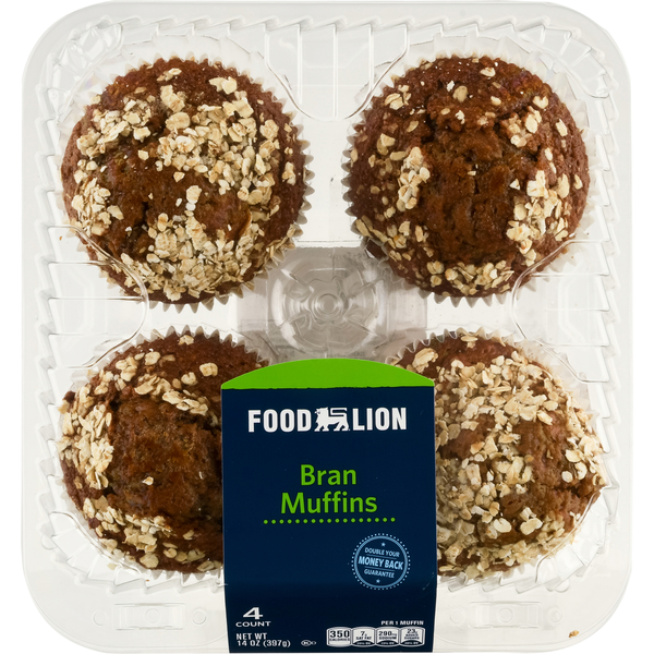 Food Lion Bakery Bran Muffins - 4 ct
