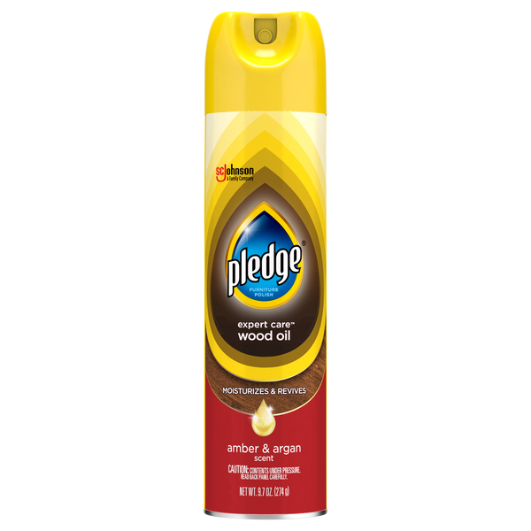 Pledge Amber & Argan Scent Wood Oil Aerosol Spray