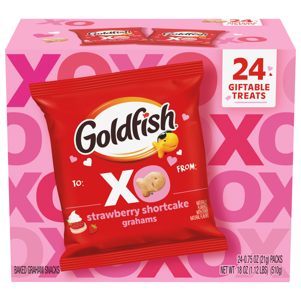 Goldfish Valentine's Day Strawberry Shortcake Baked Graham Snacks - 24 ct