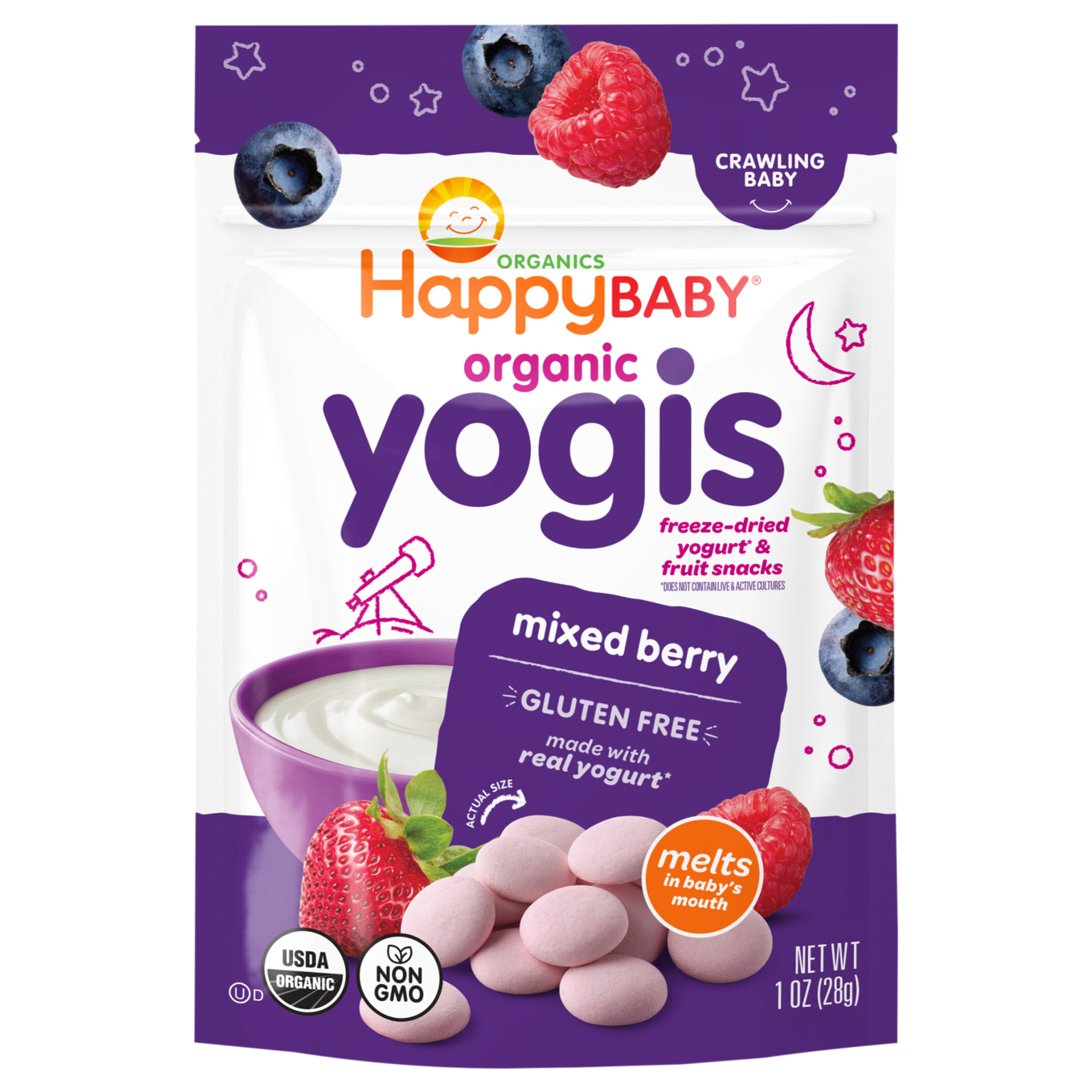 Happy Baby Happy Baby Organics Yogis Yogurt & Fruit Snacks Mixed Berry