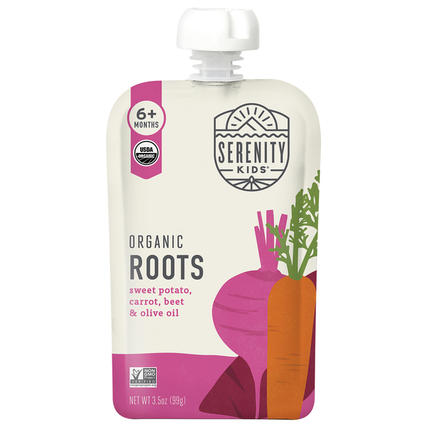 Serenity Kids Organic Baby Food Roots Sweet Potato Carrot Beet & Olive Oil