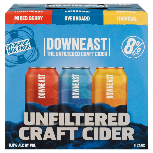 Downeast Unfiltered Craft Cider Mix Pack - 9 pk