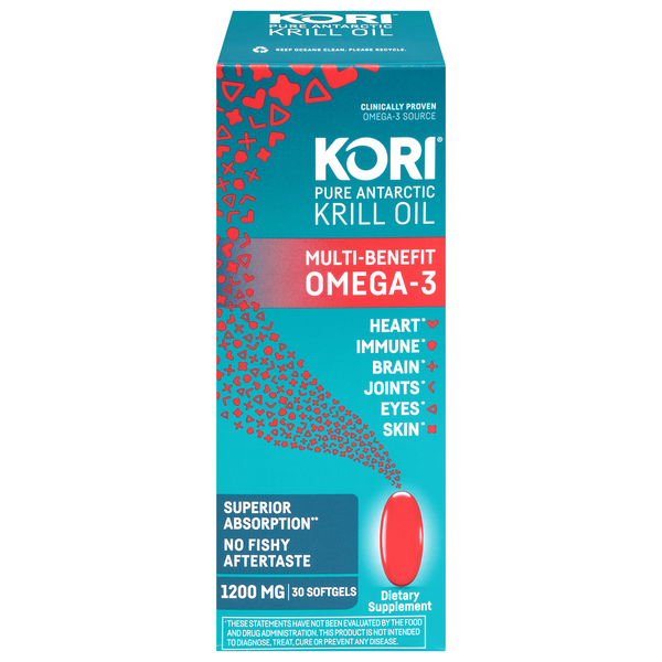 Kori Pure Antarctic Krill Oil Superior Omega-3 1200 mg Softgels
