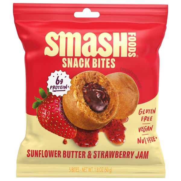 Smash Bites Sunflower Butter & Strawberry Jam Superfood Snack Bites - 5 ct