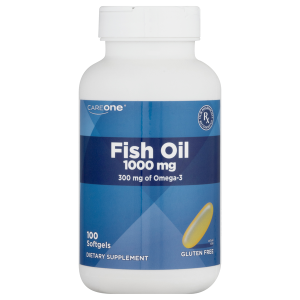 CareOne Gluten Free 1000mg Fish Oil Softgels