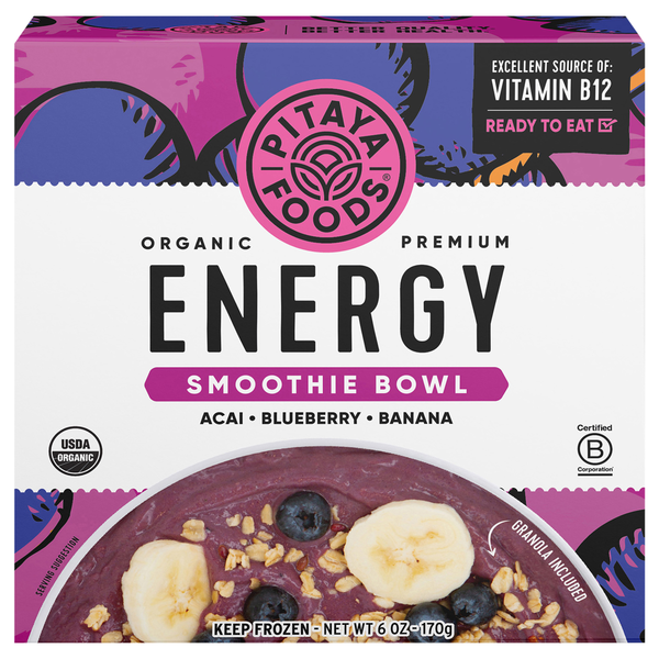Pitaya Foods Organic Gluten Free Energy Smoothie Bowl Frozen