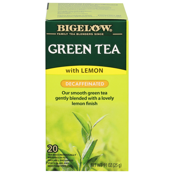 Bigelow Decaffeinated Green Tea Bags with Lemon