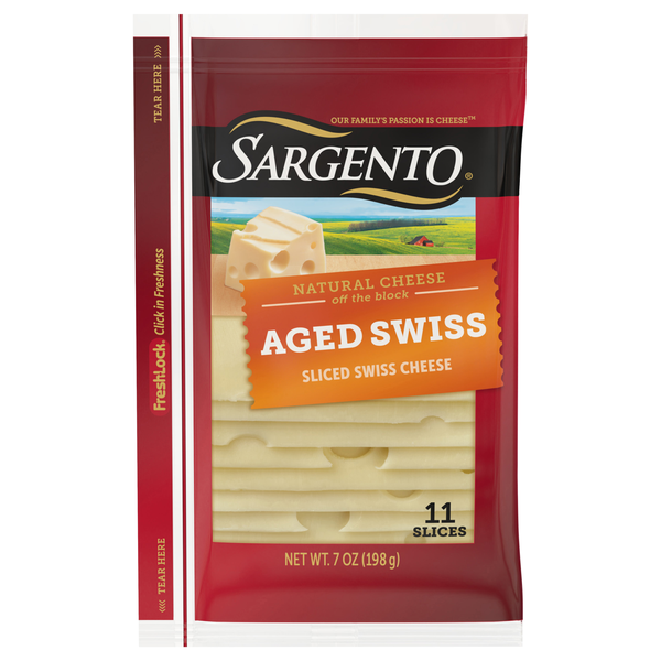 Sargento Natural Aged Swiss Cheese Slices - 11 ct