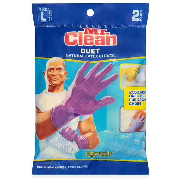 Mr. Clean Duet Gloves Premium Latex Large