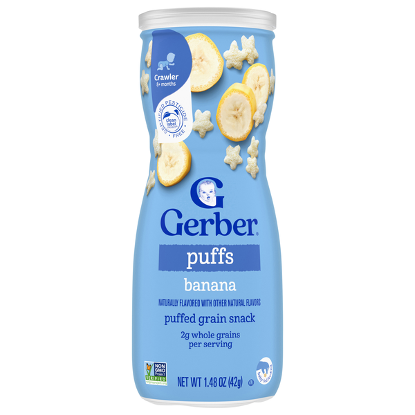 Gerber Snacks Grain & Grow Baby Banana Puffs 8+ Months