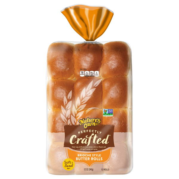 Nature's Own Perfectly Crafted Brioche Style Butter Rolls - 12 ct