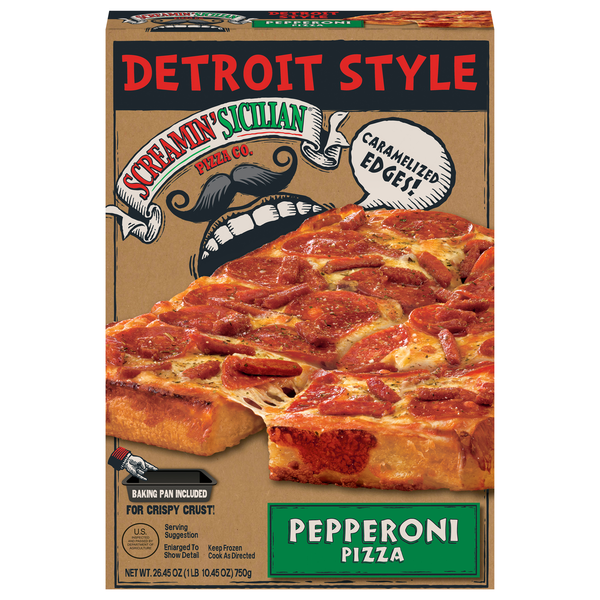 Screamin' Sicilian Detroit Style Pepperoni Pizza Frozen