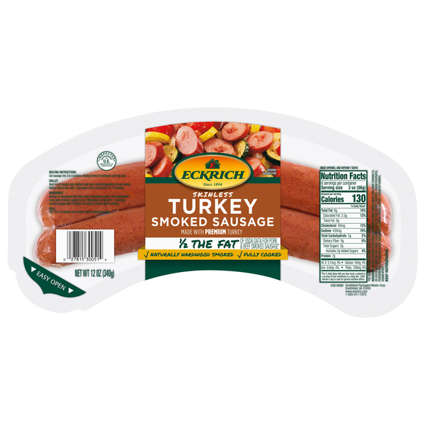 Eckrich Skinless Smoked Turkey Sausage - 2 ct