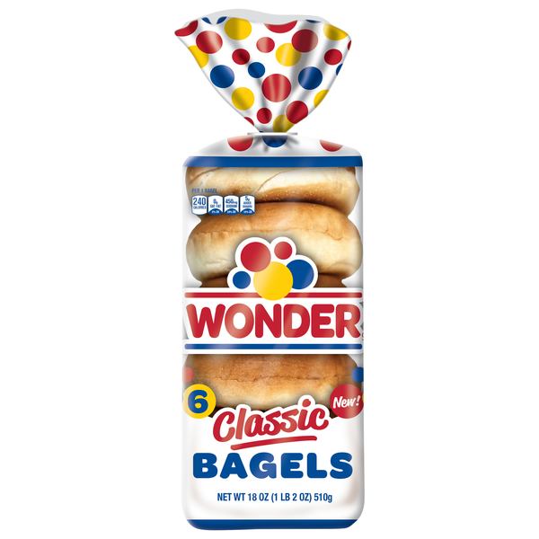 Wonder Classic Pre-Sliced Bagels - 6 ct