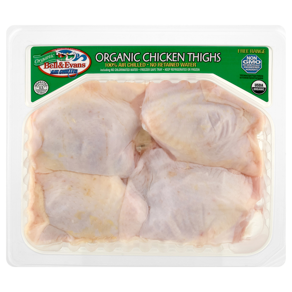 Bell & Evans Organic Free Range Chicken Thighs - 4 ct Fresh