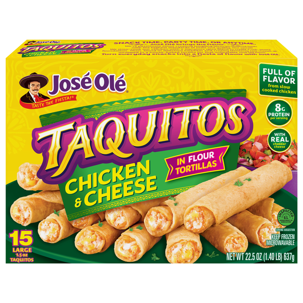 Jose Ole Chicken & Cheese Taquitos - 15 ct Frozen