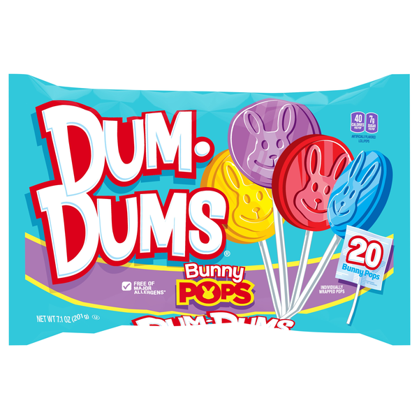 Dum Dums Bunny Pops Easter Candy - 20 ct