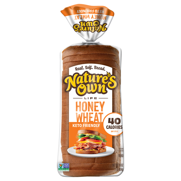 Nature's Own Life Keto Friendly 40 Calories Honey Wheat Bread Sliced