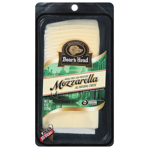 Boar's Head Natural Whole Milk Mozzarella Cheese (Pre-Sliced)