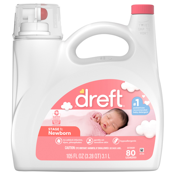 Dreft Stage 1 Newborn Baby Liquid Laundry Detergent