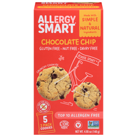 Allergy Smart Top 10 Allergen Free Chocolate Chip Cookie Packs 6 ea - 2 pk