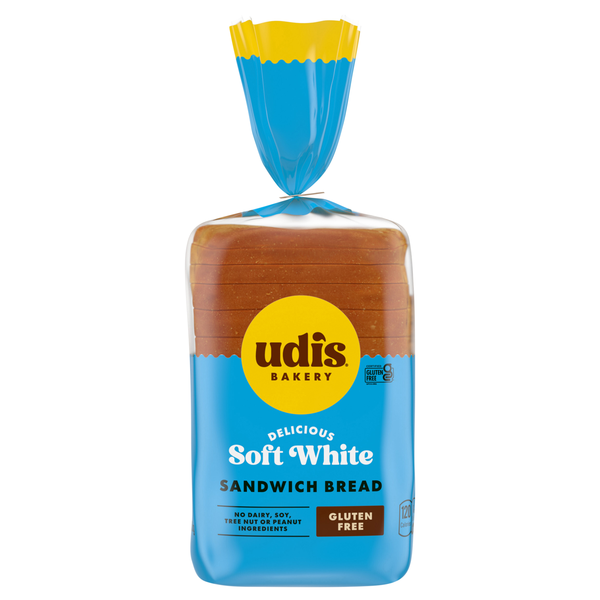 Udi's Gluten Free Soft White Bread Sliced Frozen
