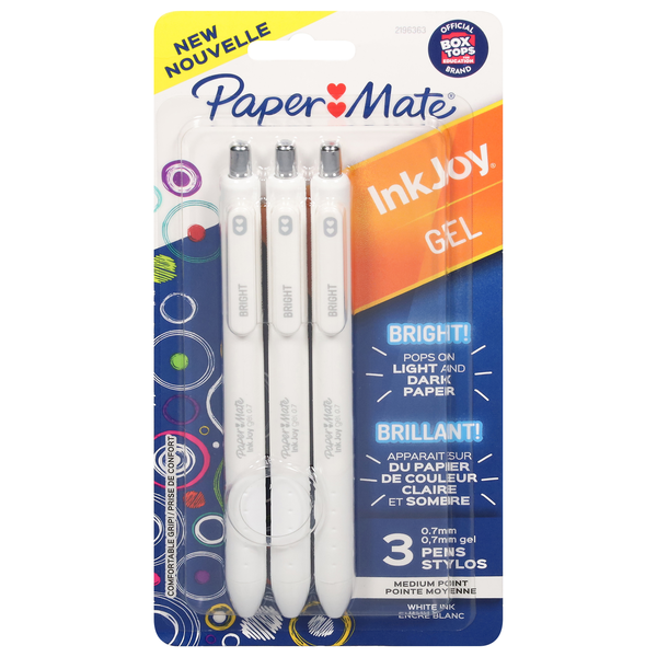Paper Mate InkJoy Medium Point 0.7mm Gel Pens White Ink