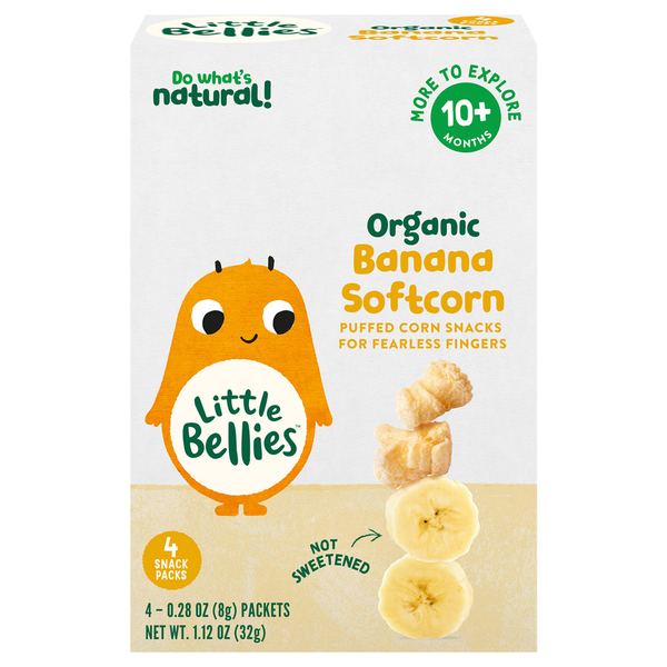 Little Bellies Organic 10m+ Banana Softcorn Snacks - 4 ct