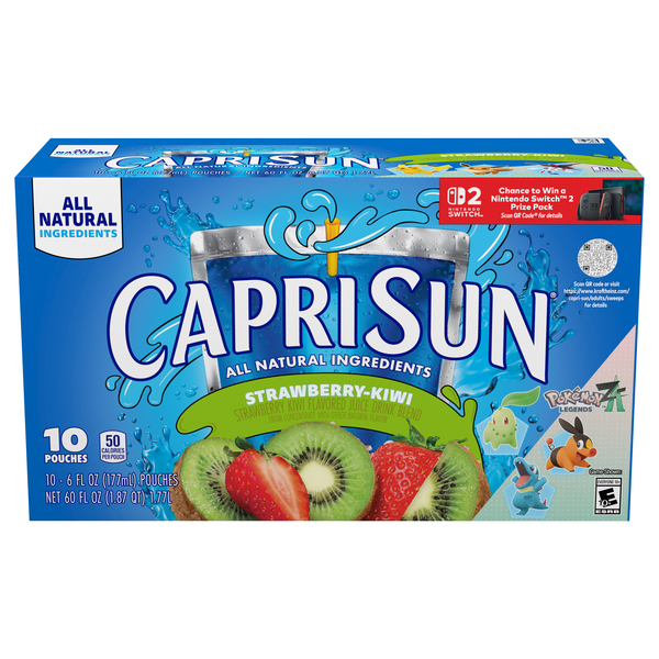 Capri Sun All Natural Strawberry Kiwi Juice Drink Pouches - 10 pk