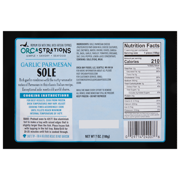 Orcastrations Garlic Parmesan Sole