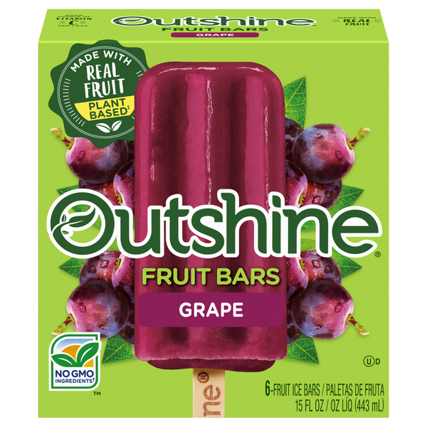 Outshine Grape Fruit Ice Bars - 6 ct
