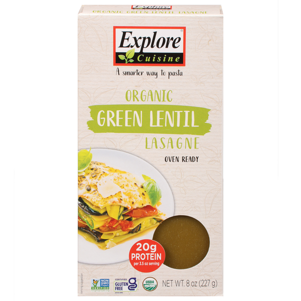 Save on Explore Cuisine Green Lentil Lasagne Pasta Organic Order Online