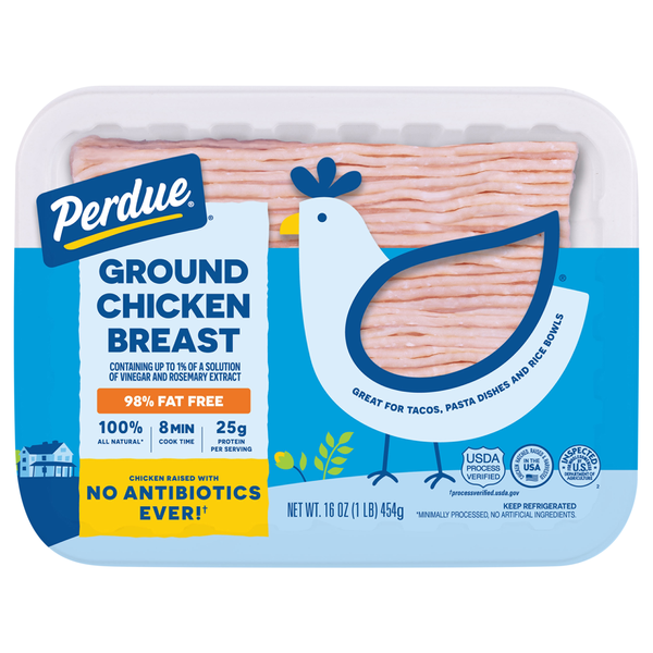 Perdue Natural 98% Lean 2% Fat Ground Chicken Breast Fresh