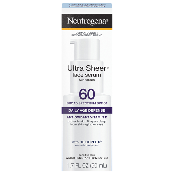 Neutrogena Ultra Sheer Moisturizing Face Serum Sunscreen SPF 60+