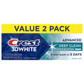 Crest 3D White Whitening Deep Clean Anticavity Toothpaste - 2 ct