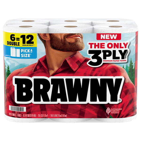 Brawny Pick-A-Size Double Rolls 3-Ply Paper Towels