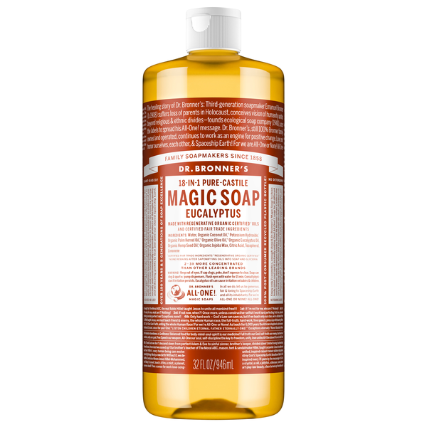 Dr. Bronner's Organic 18-in-1 Hemp Eucalyptus Pure Castile Liquid Soap