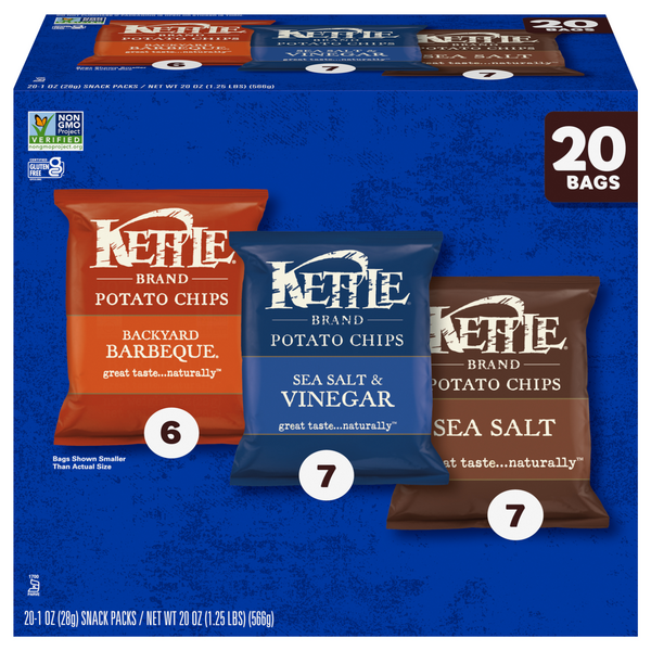 Kettle Brand Potato Chips Variety Pack - 20 ct