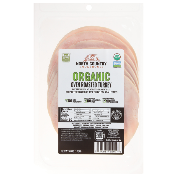 North Country Smokehouse Organic Uncured Oven Roasted Turkey Sliced