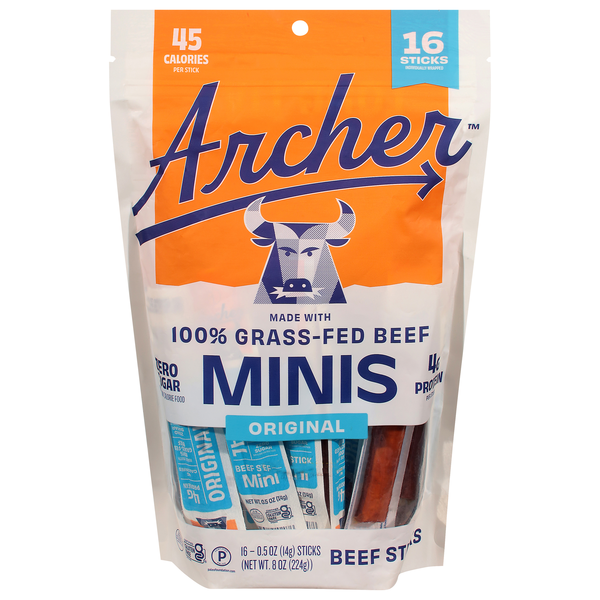 Country Archer Minis Zero Sugar Original 4g Protein Beef Stick - 16 ct