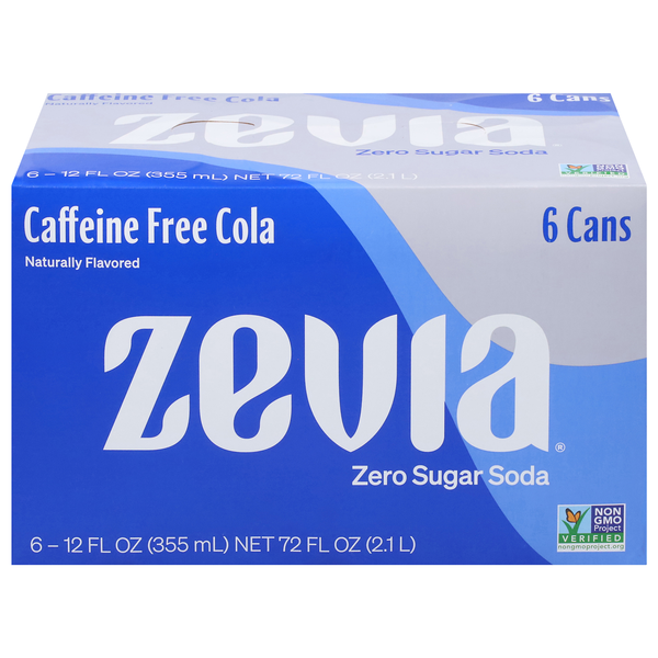 Zevia Caffeine Free Zero Sugar Cola Soda - 6 pk