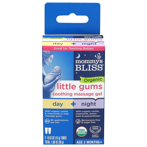 Mommy's Bliss Day + Night Little Gums Soothing Message Gel Organic